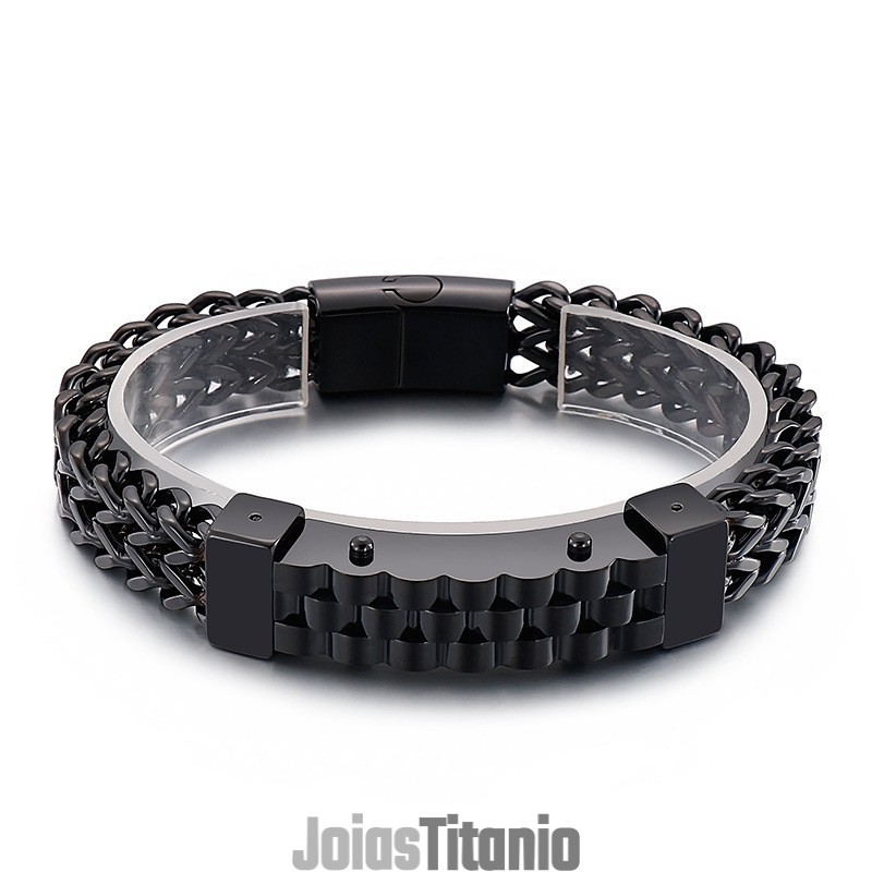 Pulseira De Titânio Masculina Estilo Hip-Hop