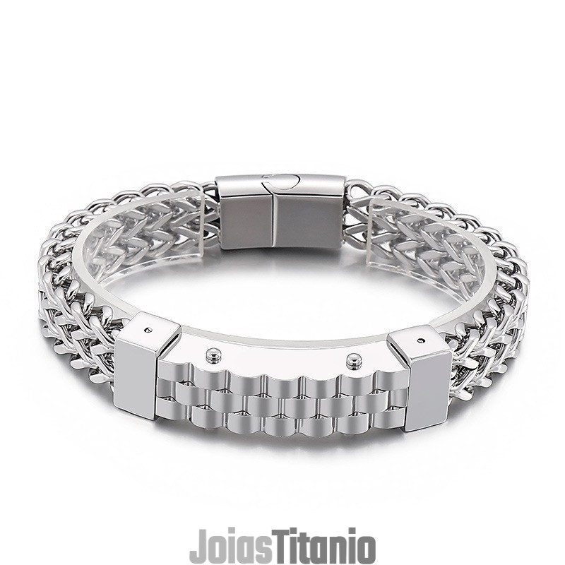 Pulseira De Titânio Masculina Estilo Hip-Hop