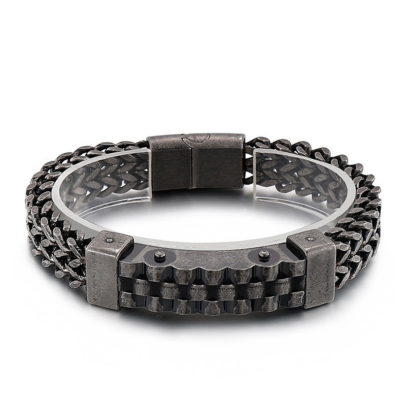 Pulseira De Titânio Masculina Estilo Hip-Hop