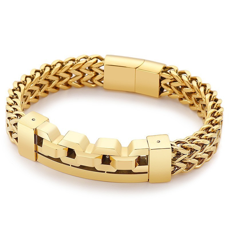 Pulseira De Titânio Quadrada Vazada Da Moda Para Homens Pulseira De Titânio Quadrada Vazada Da Moda Para Homens