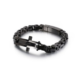 Pulseira De Titânio Hip-Hop Com Curva Cruzada Para Homens