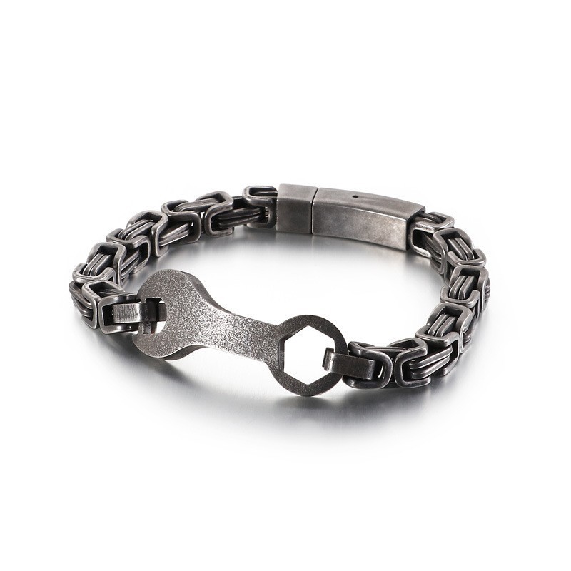 Pulseira Masculina De Titânio Com Corrente Do Imperador Da Moda Pulseira Masculina De Titânio Com Corrente Do Imperador Da Moda