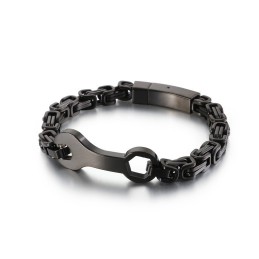 Pulseira Masculina De Titânio Com Corrente Do Imperador Da Moda