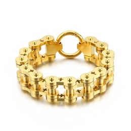 Pulseira De Bicicleta Masculina De Titânio Com Cruz Oca E Rock Hip-Hop