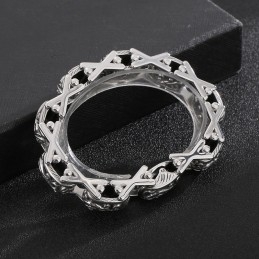 Pulseira De Titânio Vazada Em Formato De X Com Estampa Floral Para Homens