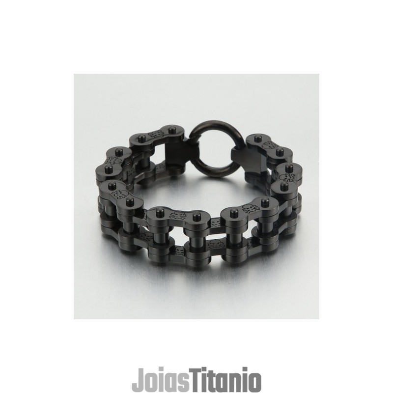 Pulseira De Bicicleta De Titânio Masculina Com Estampa De Pirata E Estilo Rock Hip-Hop Pulseira De Bicicleta De Titânio Masculina Com Estampa De Pirata E Estilo Rock Hip-Hop