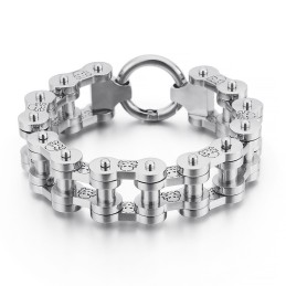 Pulseira De Bicicleta De Titânio Masculina Com Estampa De Pirata E Estilo Rock Hip-Hop