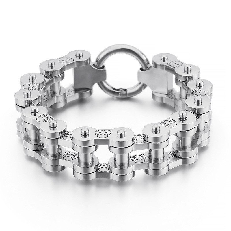 Pulseira De Bicicleta De Titânio Masculina Com Estampa De Pirata E Estilo Rock Hip-Hop Pulseira De Bicicleta De Titânio Masculina Com Estampa De Pirata E Estilo Rock Hip-Hop