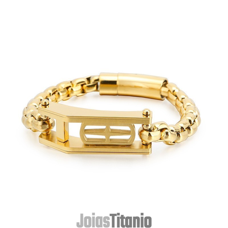 Pulseira Masculina De Titânio Com Cruz Oca E Quadrada De Rock Hip-Hop Pulseira Masculina De Titânio Com Cruz Oca E Quadrada De Rock Hip-Hop