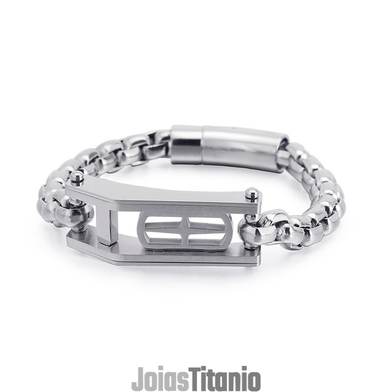 Pulseira Masculina De Titânio Com Cruz Oca E Quadrada De Rock Hip-Hop Pulseira Masculina De Titânio Com Cruz Oca E Quadrada De Rock Hip-Hop