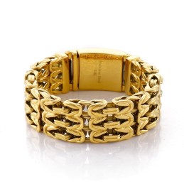 Pulseira Masculina De Titânio Vazada Em Formato De V
