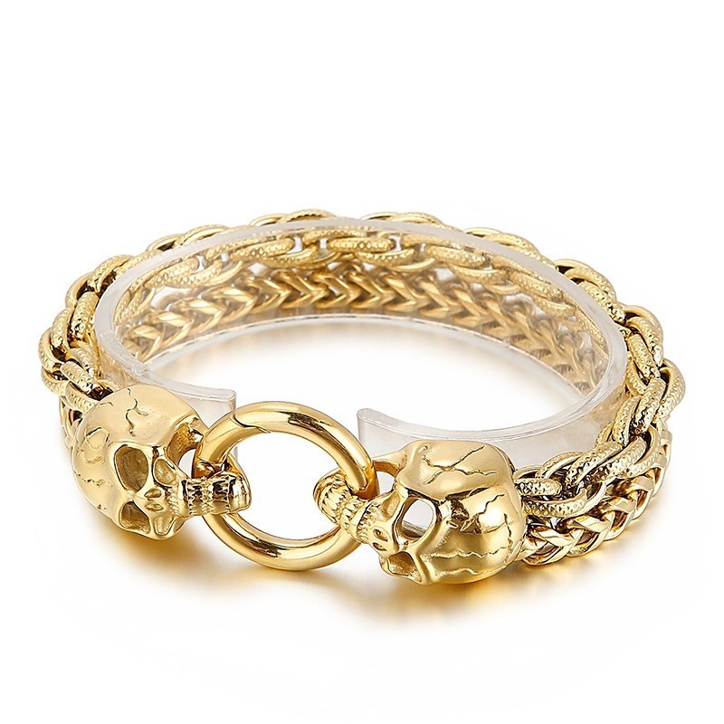 Pulseira De Titânio Estilo Caveira Estilosa E Chique Para Homens