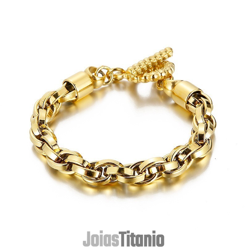 Pulseira De Titânio Com Fecho De Caveira Da Moda Para Homens Pulseira De Titânio Com Fecho De Caveira Da Moda Para Homens