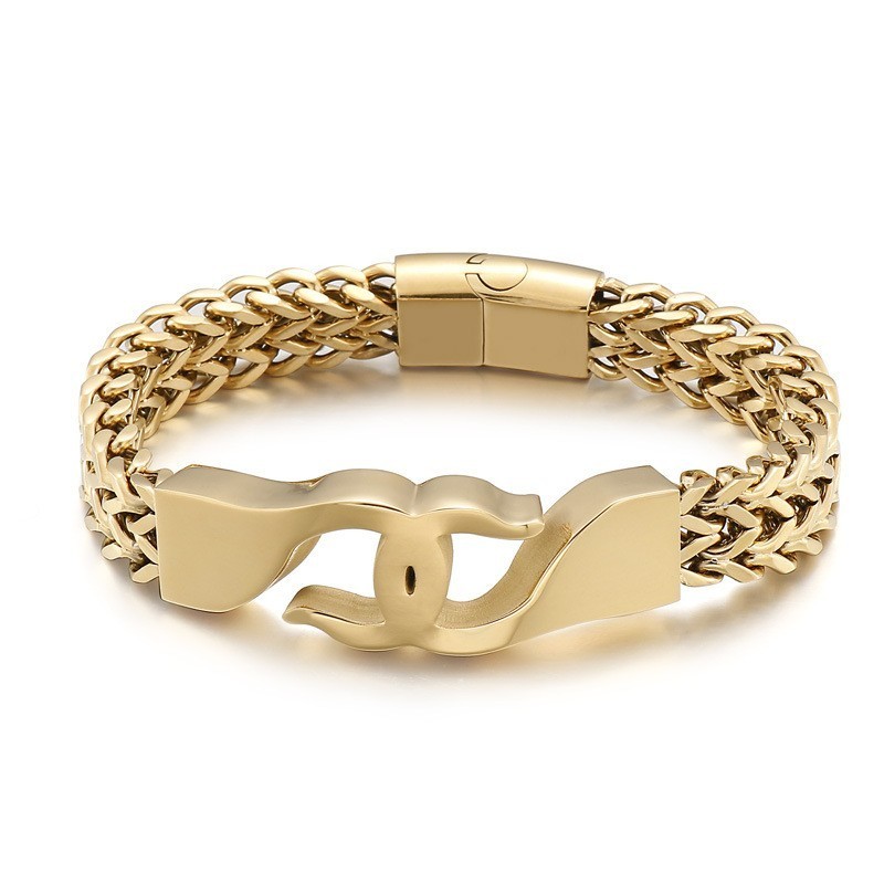 Pulseira Masculina De Titânio Com Gancho Cruzado E Acessórios Pulseira Masculina De Titânio Com Gancho Cruzado E Acessórios