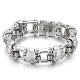 Pulseira De Titânio Com Caveira Popular E Estilosa