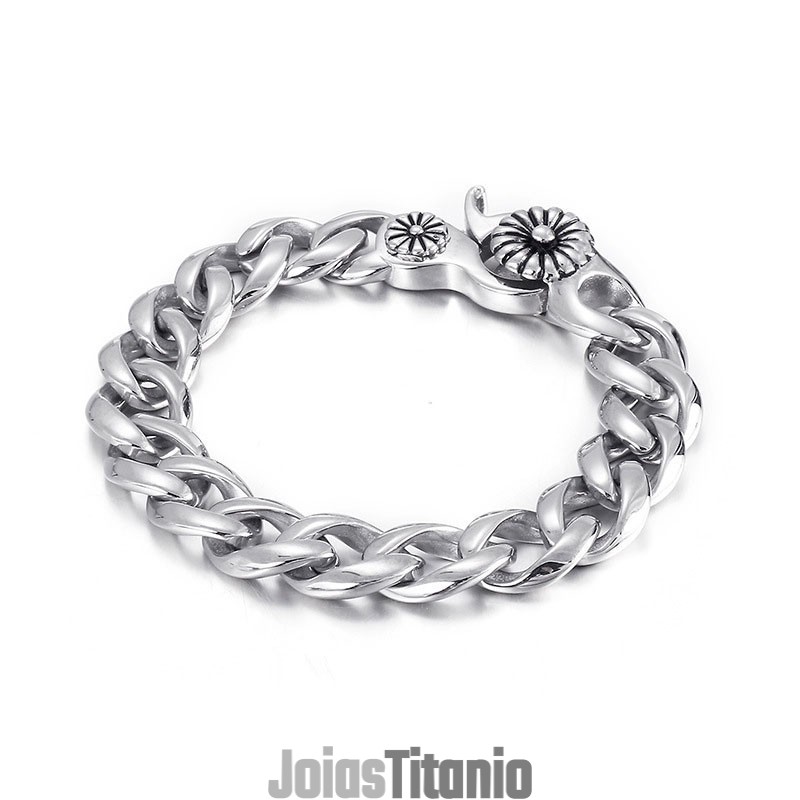 Pulseira De Titânio Com Fivela De Caracol Estilo Chique Popular Para Homens Pulseira De Titânio Com Fivela De Caracol Estilo Chique Popular Para Homens