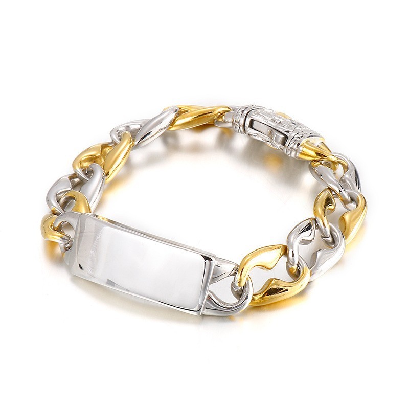 Pulseira De Titânio Masculina Da Moda Hip Hop Rock Pulseira De Titânio Masculina Da Moda Hip Hop Rock