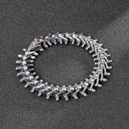 Pulseira Masculina De Titânio Com Caveira Pequena Exagerada