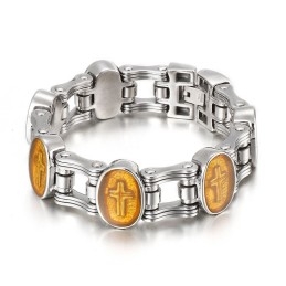 Pulseira De Titânio Masculina Street Fashion Cross Bicycle