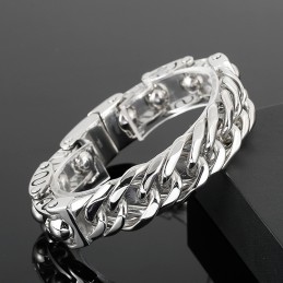 Pulseira De Titânio Masculina Estilo Chique Com Contas Redondas Da Moda