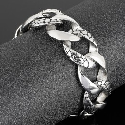 Pulseira De Titânio Estilo Street Style Masculina Com Estampa De Cobra