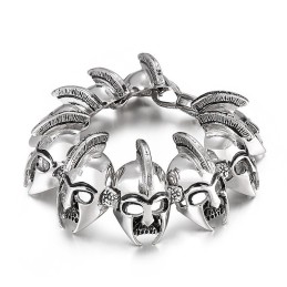 Pulseira De Titânio Com Cabeça De Guerreiro De General Bacana Para Homens