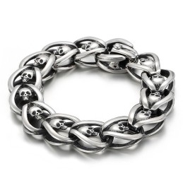 Pulseira De Caveira De Titânio Masculina Da Moda