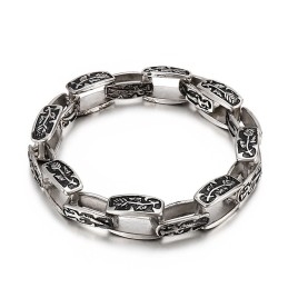 Pulseira De Titânio Estampada Hipster Acessório De Moda Masculina
