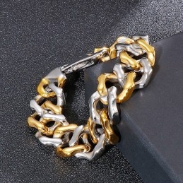 Pulseiras Masculinas De Ouro Intercalado Com Quatro Lados E Joias De Moagem