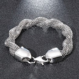 Pulseira Masculina De Corrente De Titânio Com Osso De Cobra