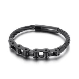 Pulseira De Corrente De Motociclista De Titânio Estilo Chique Para Homens E Mulheres