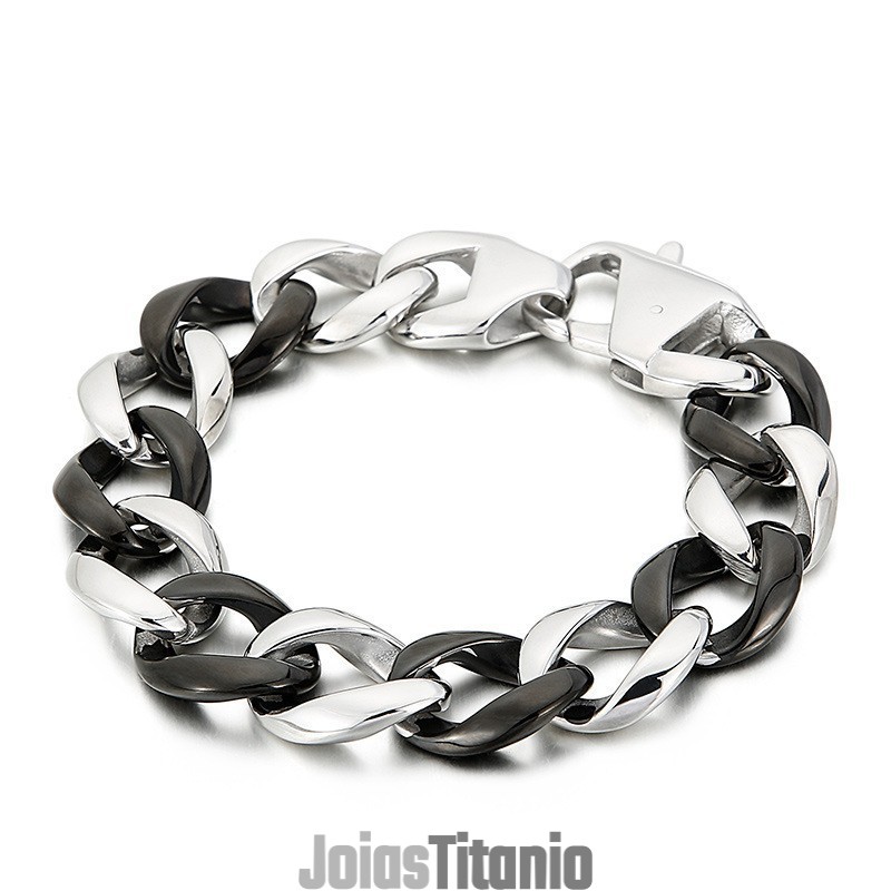 Pulseira De Titânio Preta Para Homens