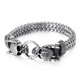 Pulseiras Masculinas De Caveira Com Diamantes Estilo Chique