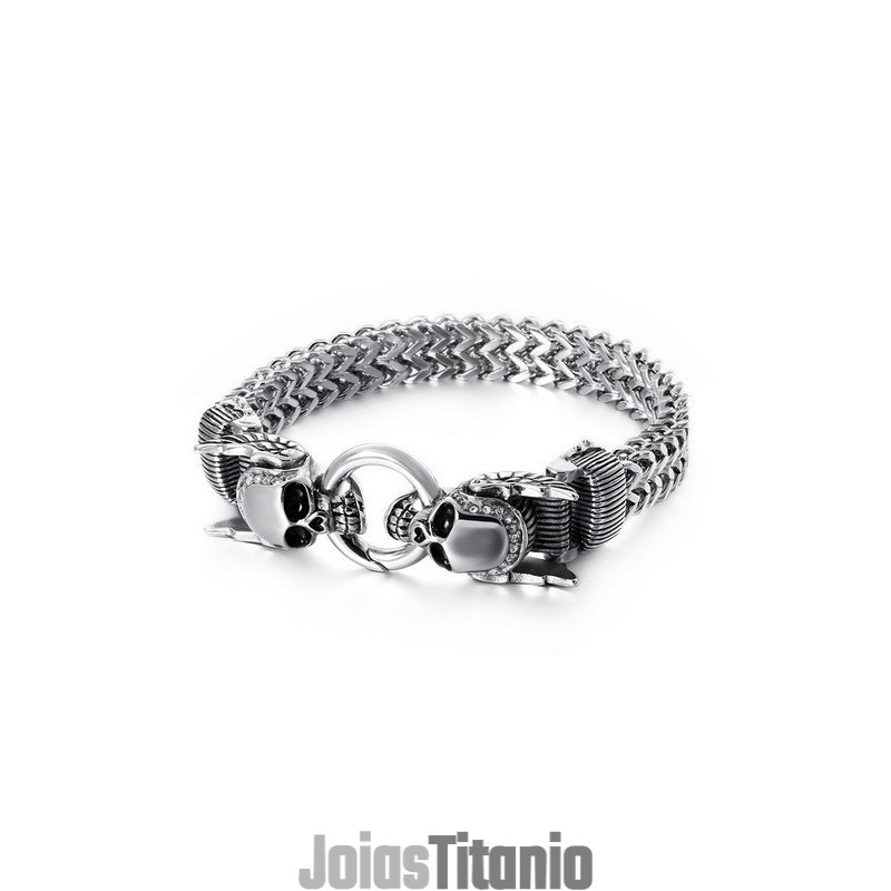 Pulseiras Masculinas De Caveira Com Diamantes Estilo Chique Pulseiras Masculinas De Caveira Com Diamantes Estilo Chique