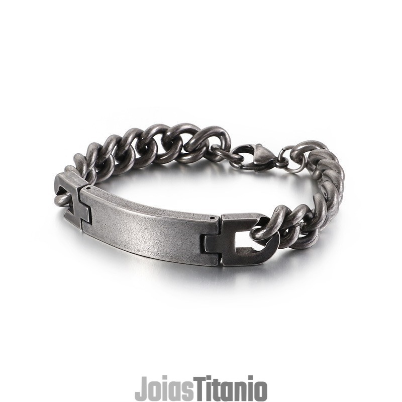 Pulseira De Titânio Masculina Fashion Bend Pulseira De Titânio Masculina Fashion Bend