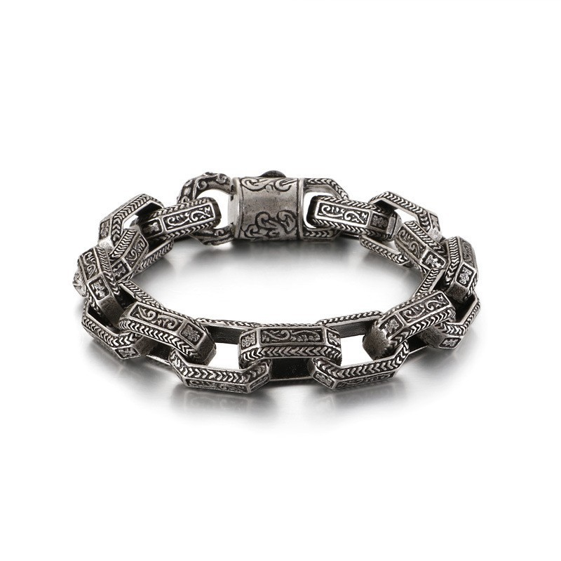 Pulseira Masculina New Chic Com Padrão De Titânio Tide Pulseira Masculina New Chic Com Padrão De Titânio Tide