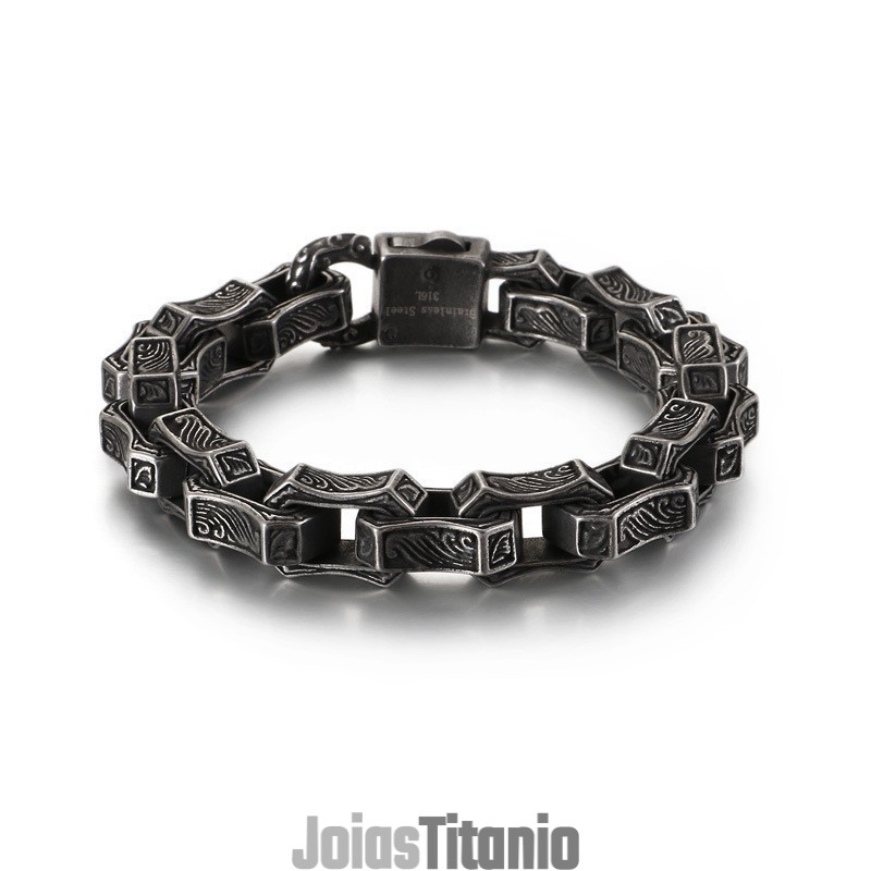 Pulseira De Titânio Masculina New Chic