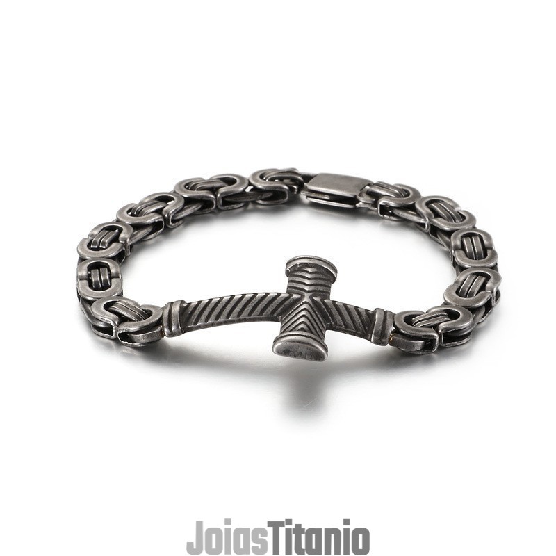 Pulseira De Titânio Com Cruz Barata Para Homens Pulseira De Titânio Com Cruz Barata Para Homens