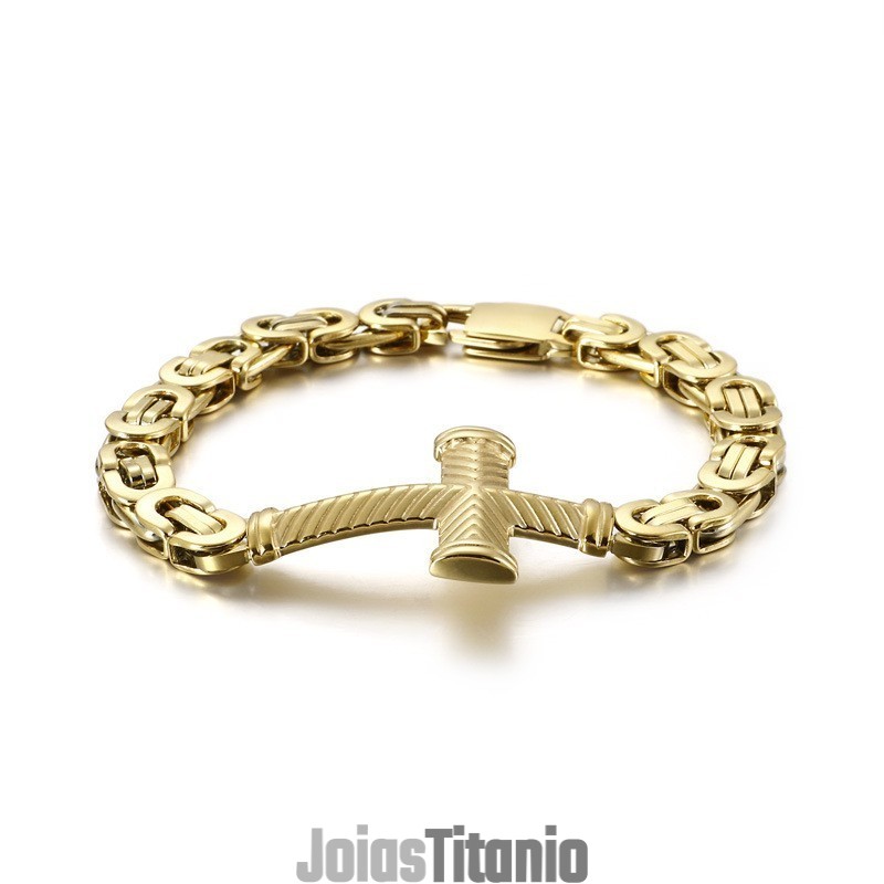 Pulseira De Titânio Com Cruz Para Homens Pulseira De Titânio Com Cruz Para Homens