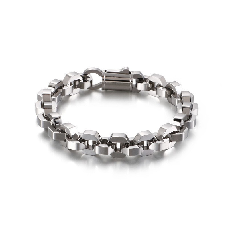 Pulseira Da Moda Geométrica Masculina Titânio Acessórios Maré