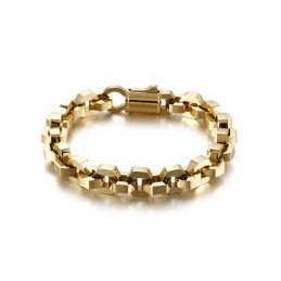 Pulseira Masculina Elegante De Titânio Geométrica