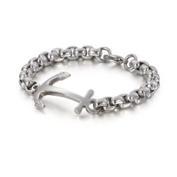 Pulseira De Titânio Com Âncora De Barco Da Moda À Venda