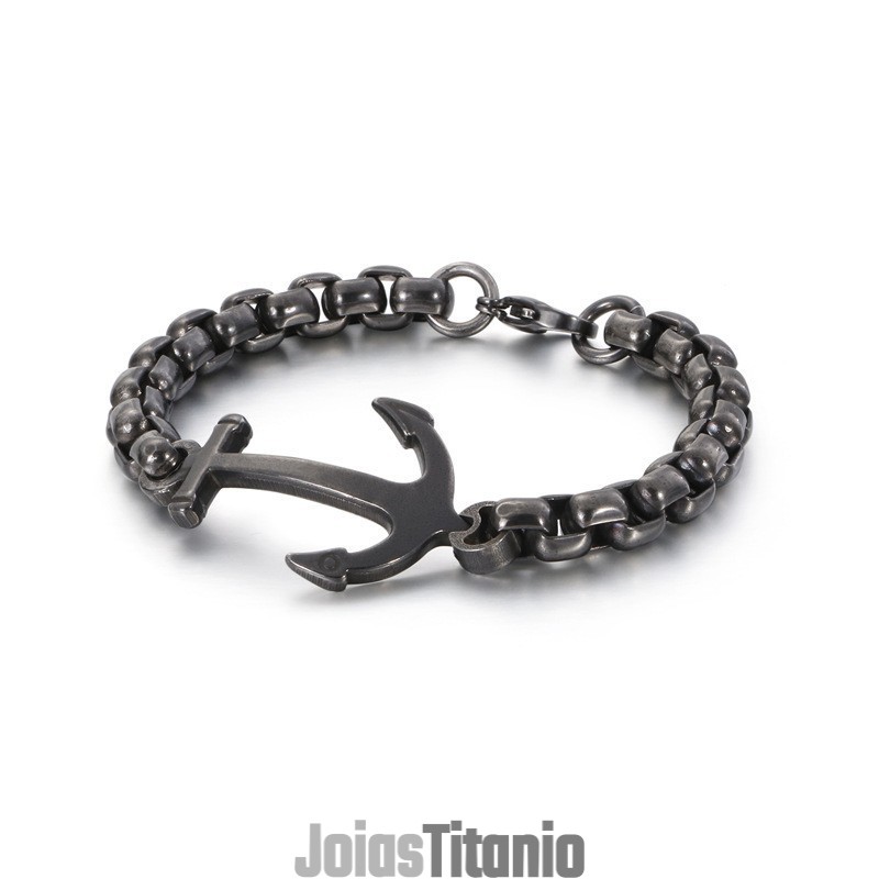 Pulseira De Titânio Com Âncora De Barco Da Moda À Venda