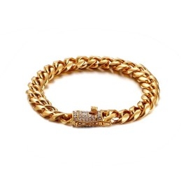 Pulseira Masculina De Titânio Com Diamante Hip-Hop Tide