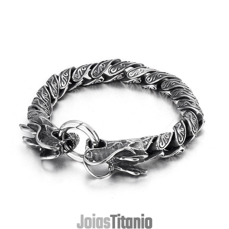 Pulseira Masculina De Titânio Com Toque Duplo Retrô E Estiloso Pulseira Masculina De Titânio Com Toque Duplo Retrô E Estiloso