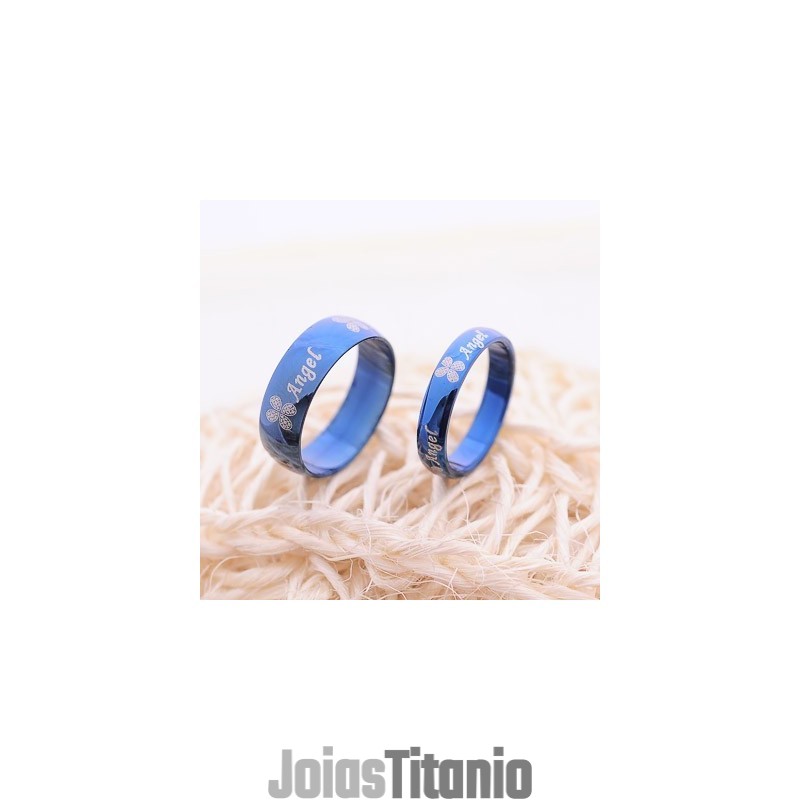 Anel Direito De Casais De Titânio Anel Direito De Casais De Titânio