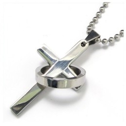 Colar Com Pingente De Cruz De Titânio Puro Masculino (Novo)