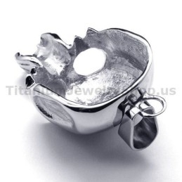 Pingente De Caveira Em Titânio Puro - Corrente Grátis