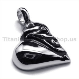 Pingente De Coração De Titânio Puro - Corrente Grátis
