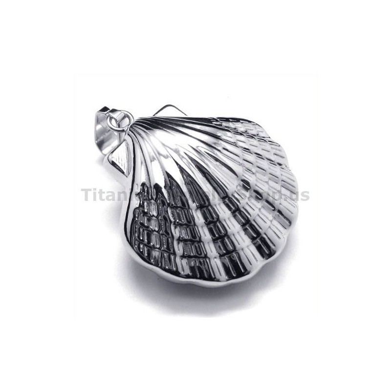 Pingente De Titânio Com Design De Concha - Corrente Grátis Pingente De Titânio Com Design De Concha - Corrente Grátis